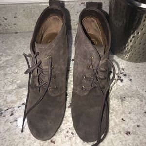 Women’s Brown Oiled Leather Wedge Bootie